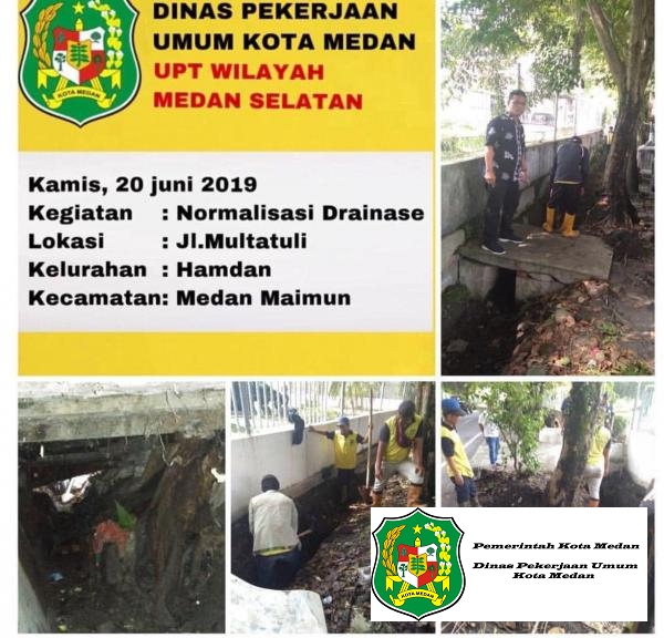 Normalisasi Drainase Jl. Multatuli Kel. Hamdan Kec. Medan Maimun